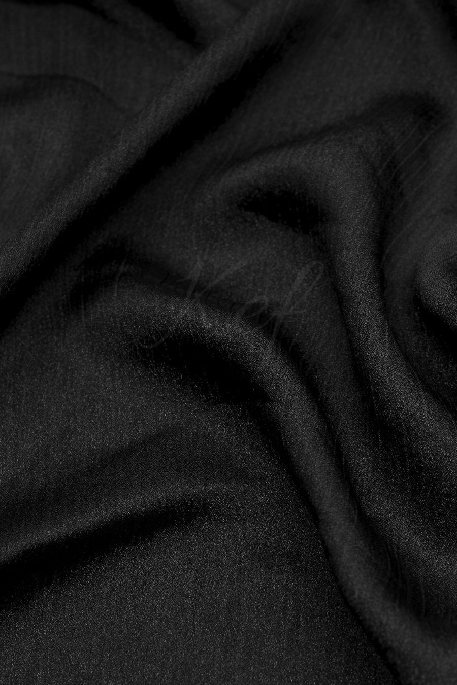Crinkle Chiffon Hijab - Black (Shimmer)