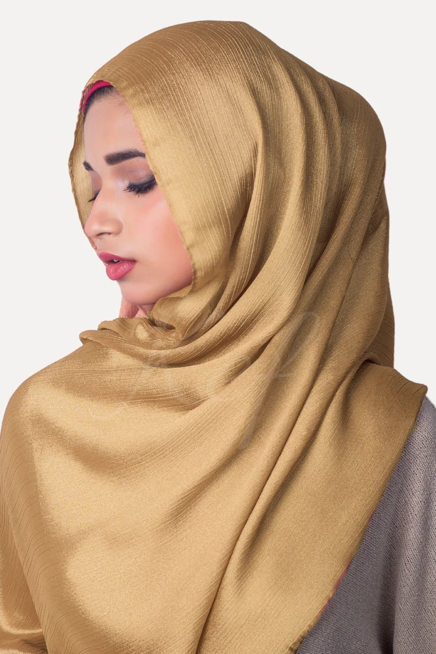 Crinkle Chiffon Hijab - Gold (Shimmer)