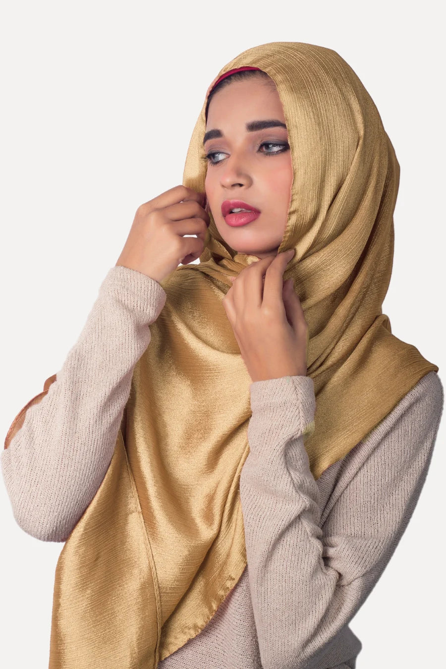 Crinkle Chiffon Hijab - Gold (Shimmer)